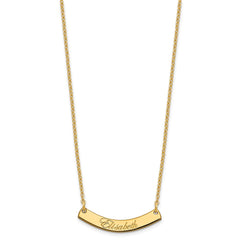SS/Gold-plated Small EDWARDIAN SCRIPT Curved Bar Necklace XNA1217GP