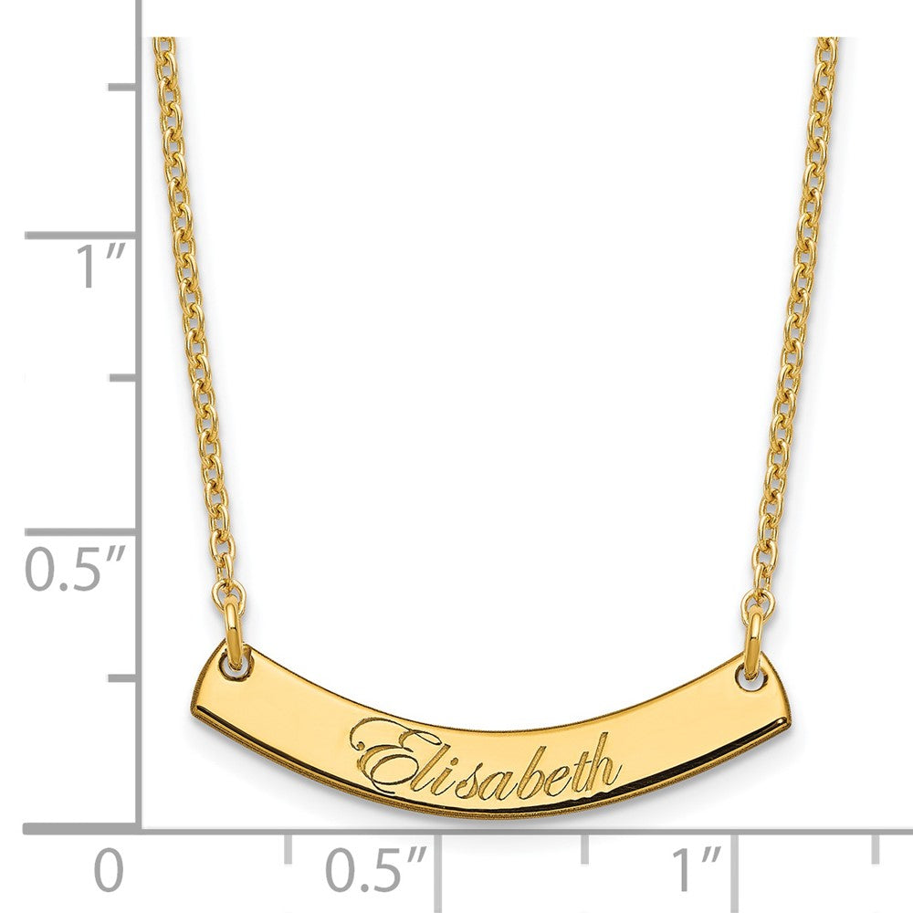 SS/Gold-plated Small EDWARDIAN SCRIPT Curved Bar Necklace XNA1217GP