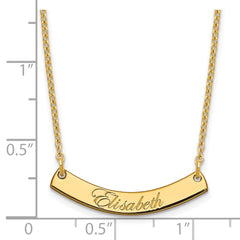 SS/Gold-plated Small EDWARDIAN SCRIPT Curved Bar Necklace XNA1217GP