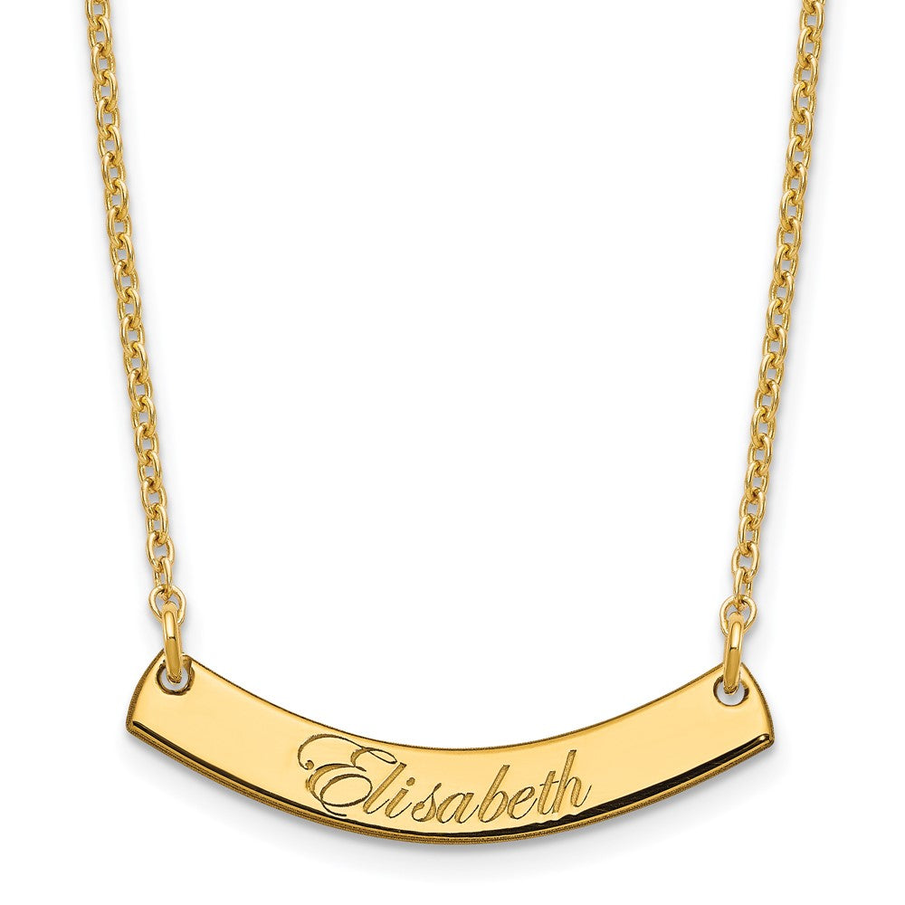 SS/Gold-plated Small EDWARDIAN SCRIPT Curved Bar Necklace XNA1217GP