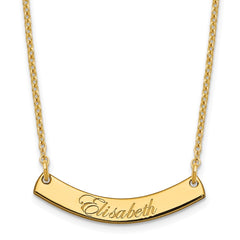 SS/Gold-plated Small EDWARDIAN SCRIPT Curved Bar Necklace XNA1217GP
