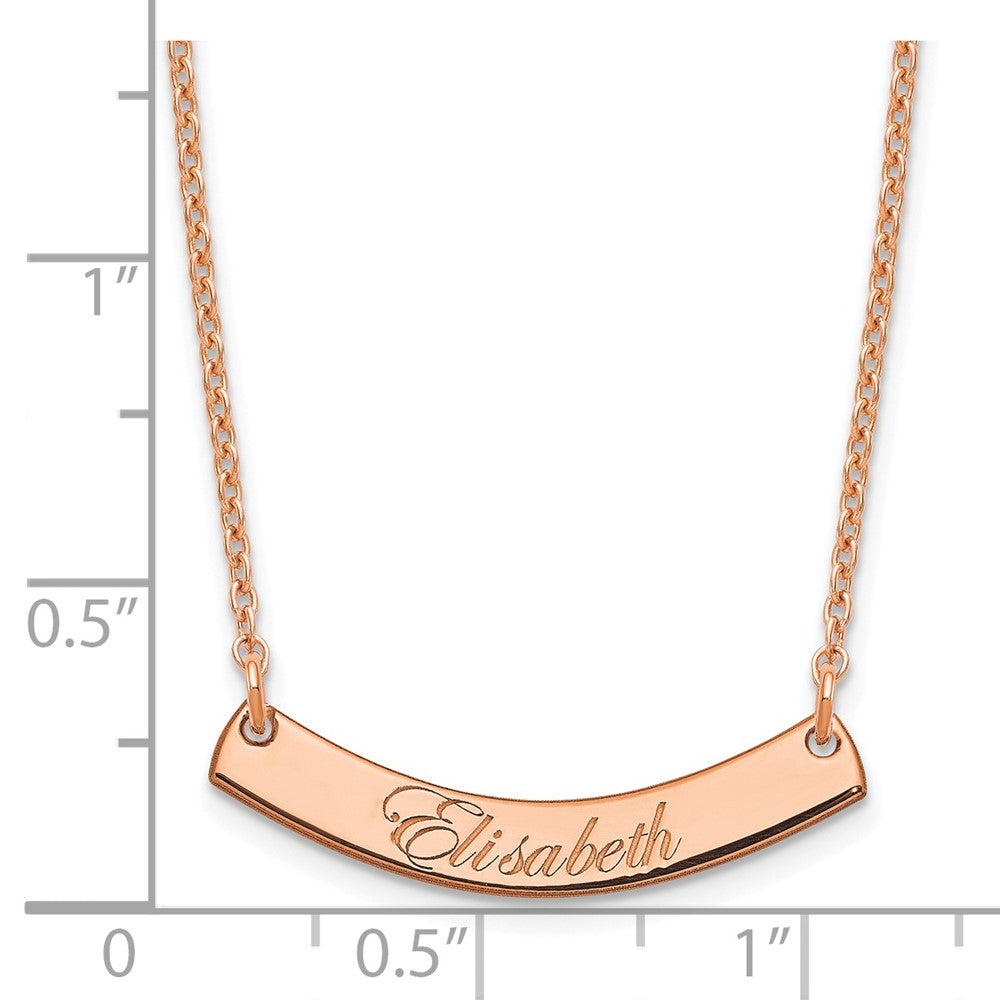 SS/Rose-plated Small EDWARDIAN SCRIPT Curved Bar Necklace XNA1217RP