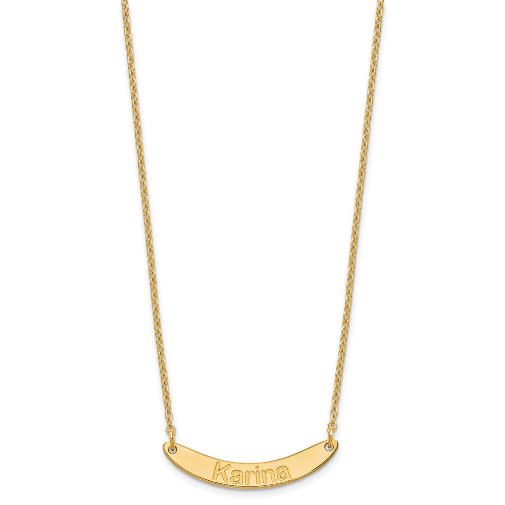 SS/Gold-plated Small ARIAL ROUNDED Curved Bar Necklace XNA1218GP