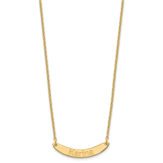 SS/Gold-plated Small ARIAL ROUNDED Curved Bar Necklace XNA1218GP