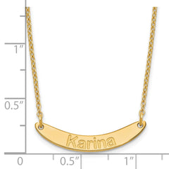 SS/Gold-plated Small ARIAL ROUNDED Curved Bar Necklace XNA1218GP