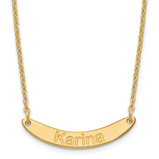 SS/Gold-plated Small ARIAL ROUNDED Curved Bar Necklace XNA1218GP
