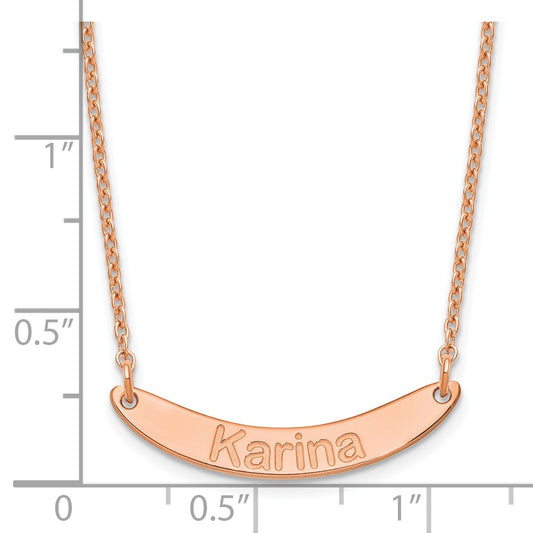 SS/Rose-plated Small ARIAL ROUNDED Curved Bar Necklace XNA1218RP