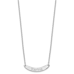 SS/Rhod-plated Small ARIAL ROUNDED Curved Bar Necklace XNA1218SS