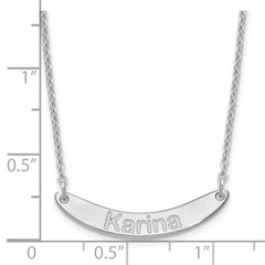 SS/Rhod-plated Small ARIAL ROUNDED Curved Bar Necklace XNA1218SS