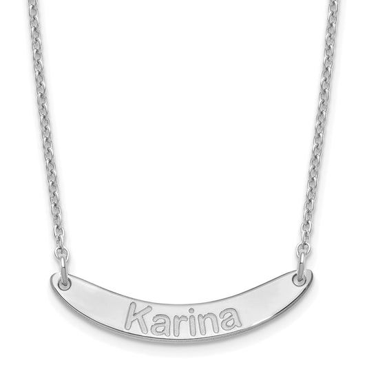 SS/Rhod-plated Small ARIAL ROUNDED Curved Bar Necklace XNA1218SS
