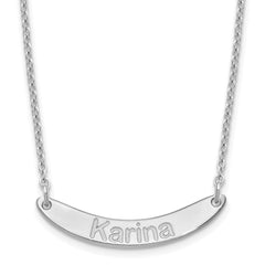 SS/Rhod-plated Small ARIAL ROUNDED Curved Bar Necklace XNA1218SS