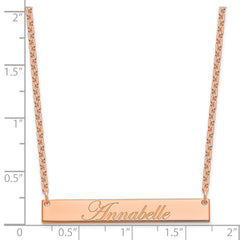 SS/Rose-plated Medium EDWAEDIAN SCRIPT Bar Necklace XNA1219RP