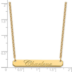 SS/Gold-plated Medium EDWARDIAN SCRIPT Bar Necklace XNA1220GP