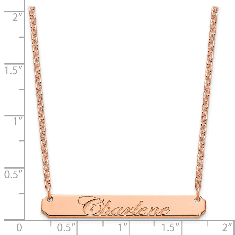 SS/Rose-plated Medium EDWAEDIAN SCRIPT Bar Necklace XNA1220RP