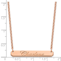 SS/Rose-plated Medium EDWAEDIAN SCRIPT Bar Necklace XNA1220RP