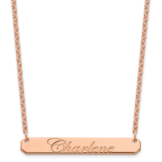 SS/Rose-plated Medium EDWAEDIAN SCRIPT Bar Necklace XNA1220RP