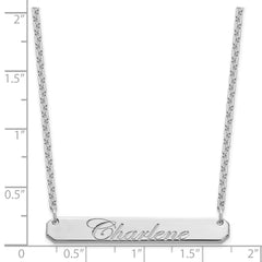 SS/Rhodium-plated Medium EDWARDIAN SCRIPT Bar Necklace XNA1220SS