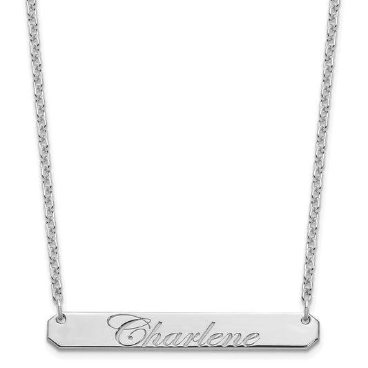 SS/Rhodium-plated Medium EDWARDIAN SCRIPT Bar Necklace XNA1220SS
