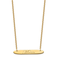 SS/Gold-plated Medium Oblong EDEARDIAN SCRIPT Bar Necklace XNA1221GP