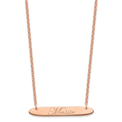 SS/Rose-plated Medium Oblong EDWARDIAN SCRIPT Bar Necklace XNA1221RP