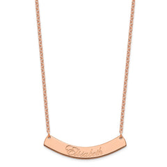 SS/Rose-plated Medium EDWARDIAN SCRIPT Curved Bar Necklace XNA1222RP