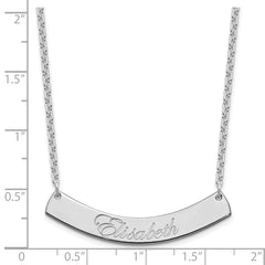 SS/Rhod-plated Medium EDWARDIAN SCRIPT Curved Bar Necklace XNA1222SS
