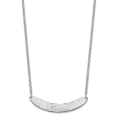 SS/Rhod-plated Medium EDWARDIAN SCRIPT Curved Bar Necklace XNA1223SS
