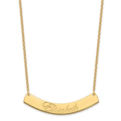 SS/Gold-plated Large EDWARDIAN SCRIPT Curved Bar Necklace XNA1227GP