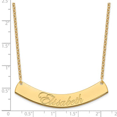 SS/Gold-plated Large EDWARDIAN SCRIPT Curved Bar Necklace XNA1227GP