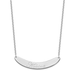 SS/Rhod-plated Large EDWARDIAN SCRIPT Curved Bar Necklace XNA1228SS