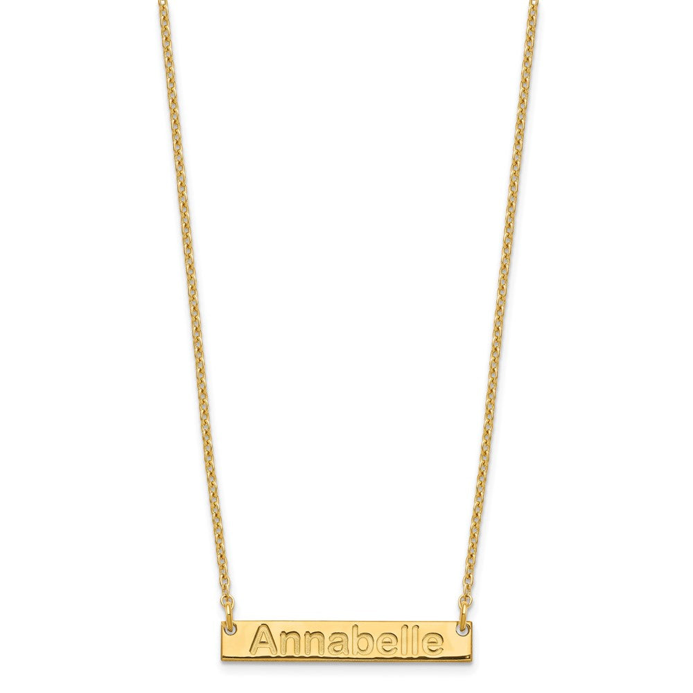 Sterling Silver/Gold-plated Small ARIAL ROUNDED Bar Necklace XNA1231GP