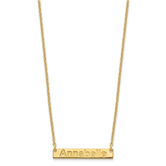 Sterling Silver/Gold-plated Small ARIAL ROUNDED Bar Necklace XNA1231GP