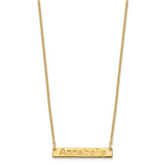 Sterling Silver/Gold-plated Small ARIAL ROUNDED Bar Necklace XNA1231GP