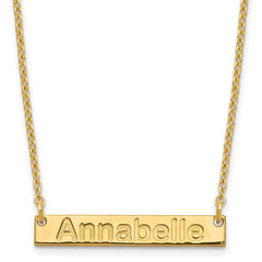 Sterling Silver/Gold-plated Small ARIAL ROUNDED Bar Necklace XNA1231GP