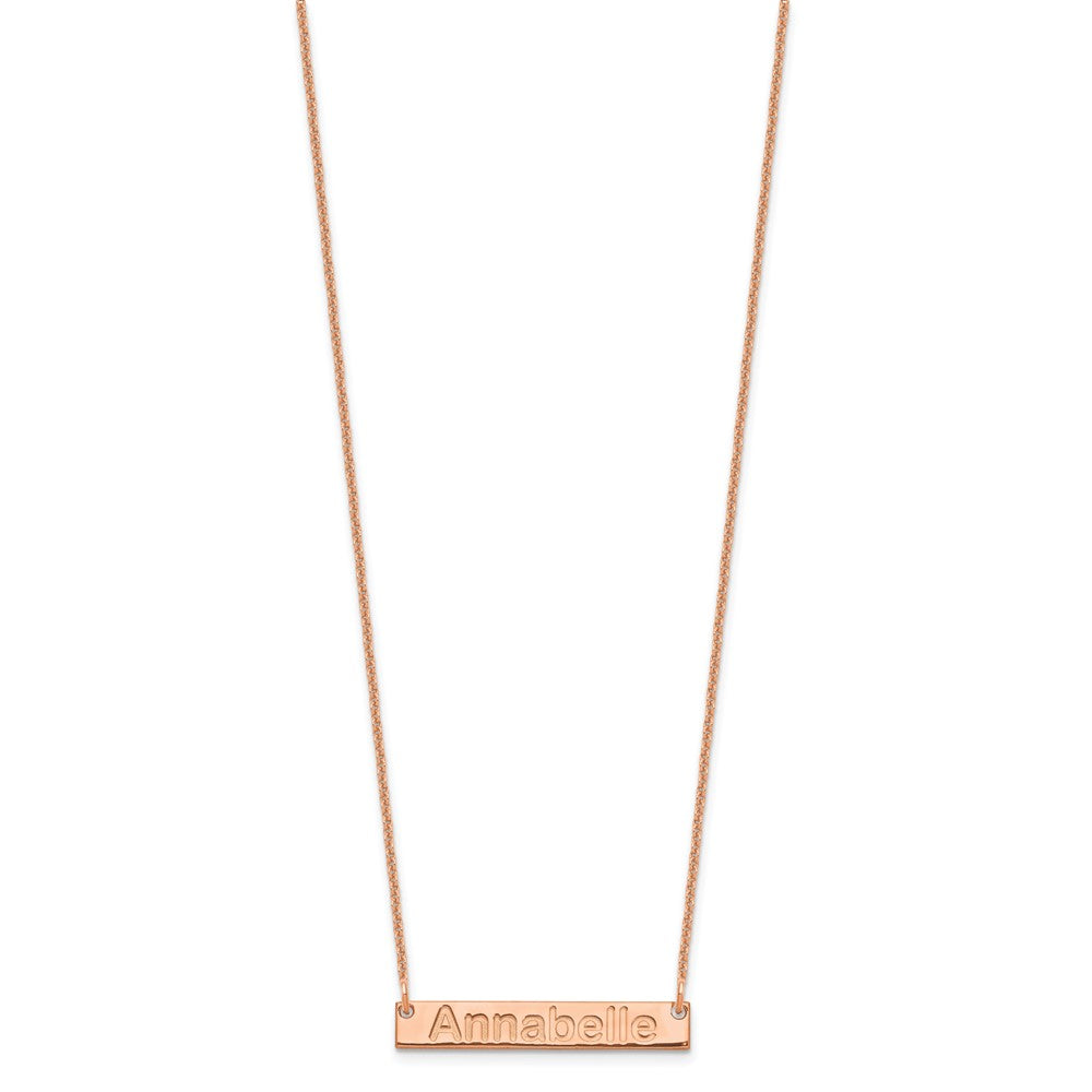 Sterling Silver/Rose-plated Small ARIAL ROUNDED Bar Necklace XNA1231RP