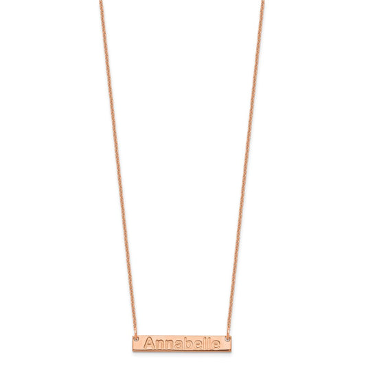 Sterling Silver/Rose-plated Small ARIAL ROUNDED Bar Necklace XNA1231RP