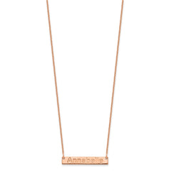 Sterling Silver/Rose-plated Small ARIAL ROUNDED Bar Necklace XNA1231RP