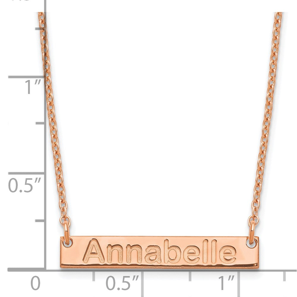 Sterling Silver/Rose-plated Small ARIAL ROUNDED Bar Necklace XNA1231RP