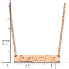 Sterling Silver/Rose-plated Small ARIAL ROUNDED Bar Necklace XNA1231RP