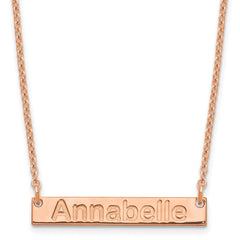 Sterling Silver/Rose-plated Small ARIAL ROUNDED Bar Necklace XNA1231RP