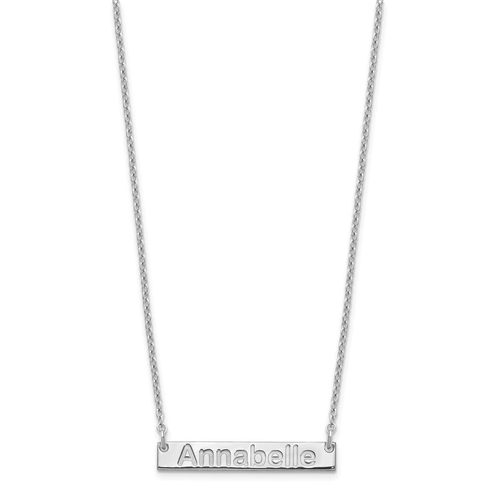 Sterling Silver/Rhod-plated Small ARIAL ROUNDED Bar Necklace XNA1231SS