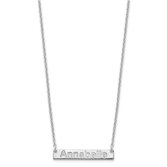 Sterling Silver/Rhod-plated Small ARIAL ROUNDED Bar Necklace XNA1231SS