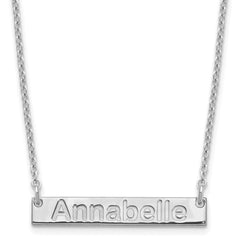 Sterling Silver/Rhod-plated Small ARIAL ROUNDED Bar Necklace XNA1231SS