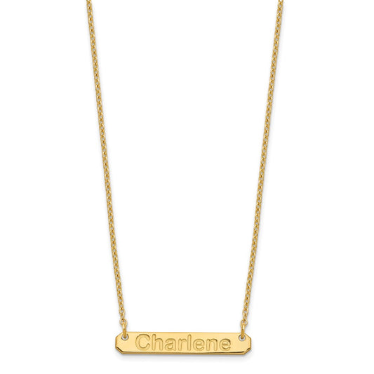 SS/Gold-plated Small ARIAL ROUNDED Bar Necklace XNA1232GP