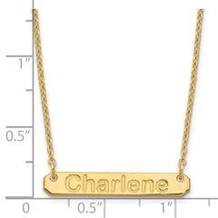 SS/Gold-plated Small ARIAL ROUNDED Bar Necklace XNA1232GP