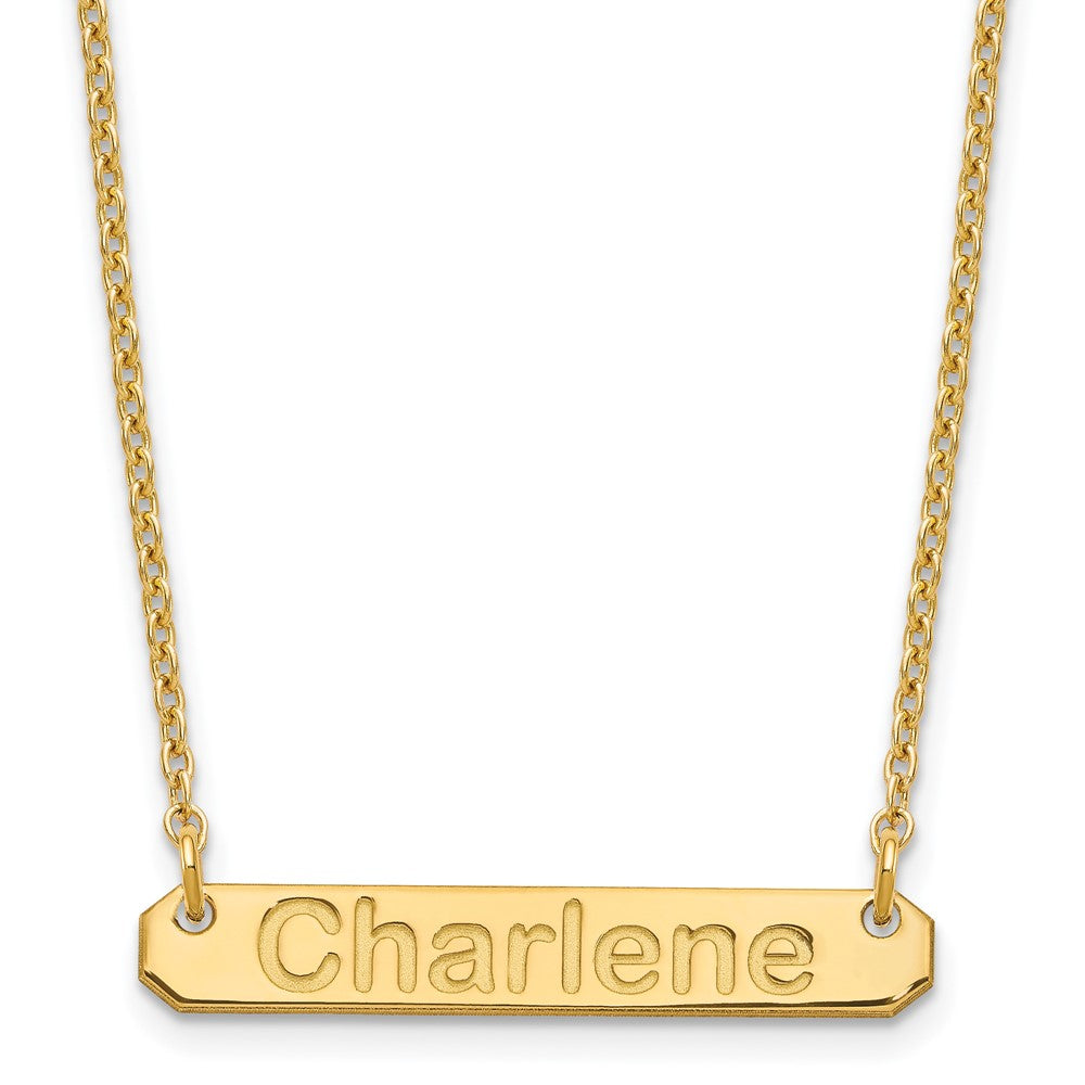 SS/Gold-plated Small ARIAL ROUNDED Bar Necklace XNA1232GP