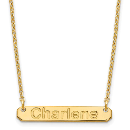 SS/Gold-plated Small ARIAL ROUNDED Bar Necklace XNA1232GP