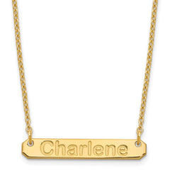 SS/Gold-plated Small ARIAL ROUNDED Bar Necklace XNA1232GP