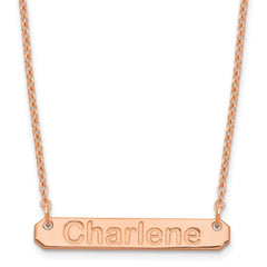 Sterling Silver/Rose-plated Small ARIAL ROUNDED Bar Necklace XNA1232RP