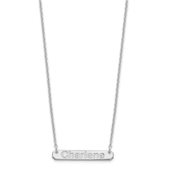 SS/Rhodium-plated Small Polished Arial Rounded Bar Necklace XNA1232SS